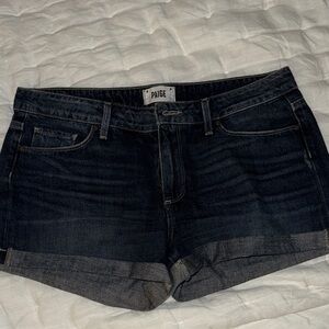 PAIGE Women's Deep Indigo Jean Shorts